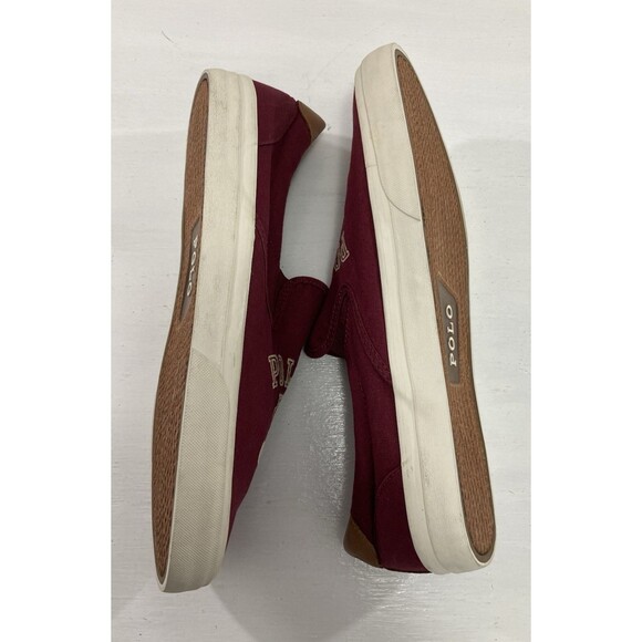 Polo Ralph Lauren Shoes Men’s 14D Maroon Slip-On Tiger Thompson Sneaker Preppy - Picture 5 of 8